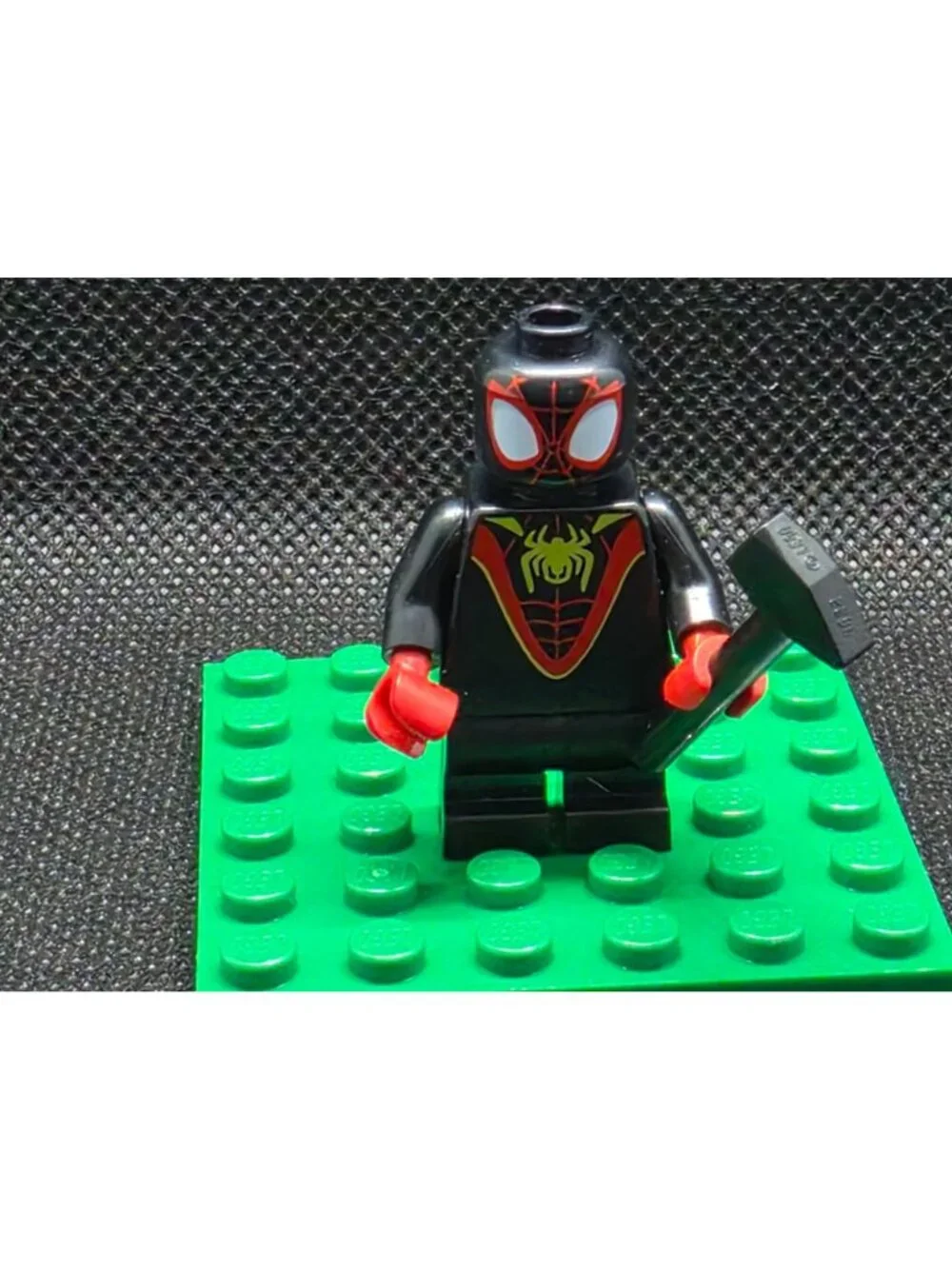 LEGO Marvel Spider-Verse: Miles Morales Minifigure w/ Hammer Black Red NEW